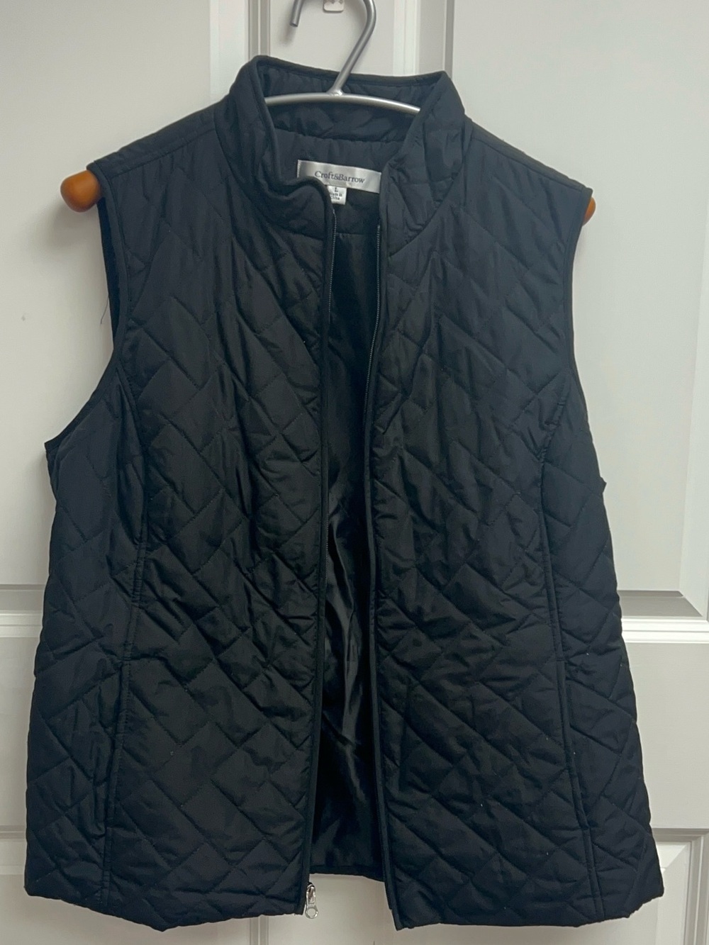 Croft & Barrow Black Quilted Zip-Front Vest Size L - Picture 2 of 4